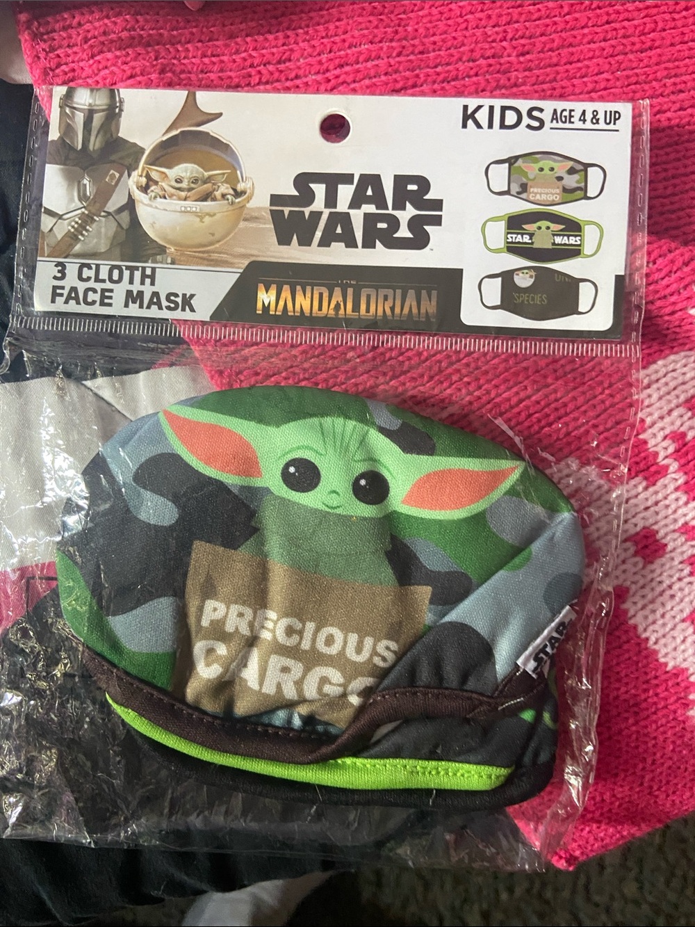 Star Wars Kids Face Mask Grogu Camouflage Green Black
